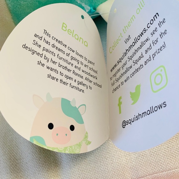 Nwt 6 Belena The Cow Squishmallow 